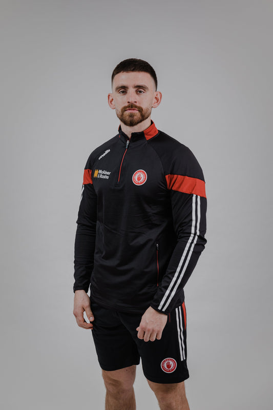 Tyrone GAA 1/4 Zip - Rockway - Black - ADULTS